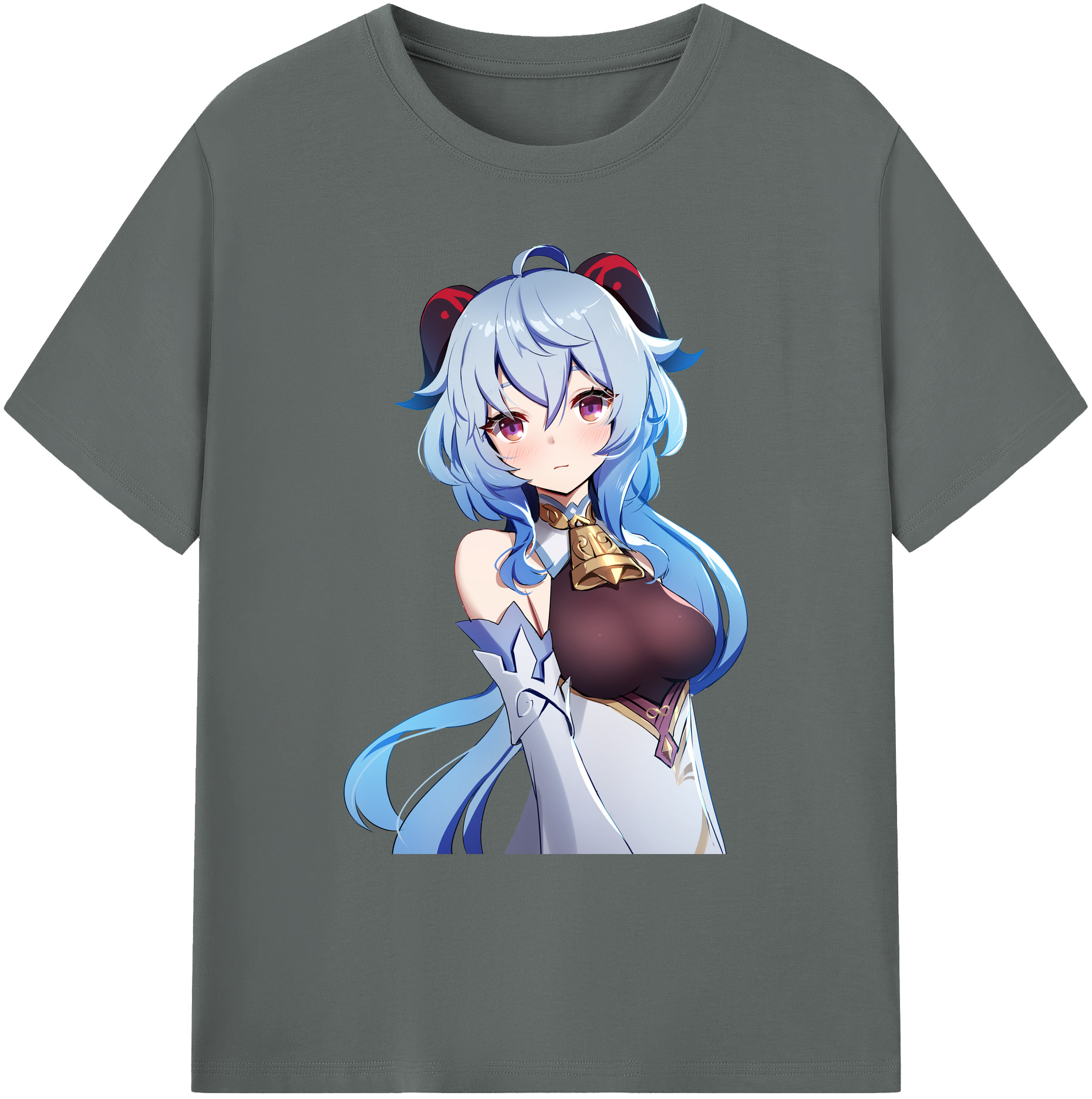 げんし神 甘雨 かんう genshin Ganyu 綿100％ メンズ半袖Tシャツ｜肌触りやわらか＆通気性